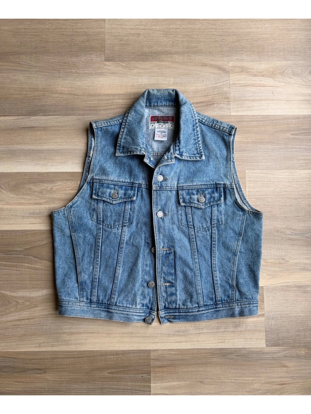 Vintage 90's Gasoline Western Denim Vest